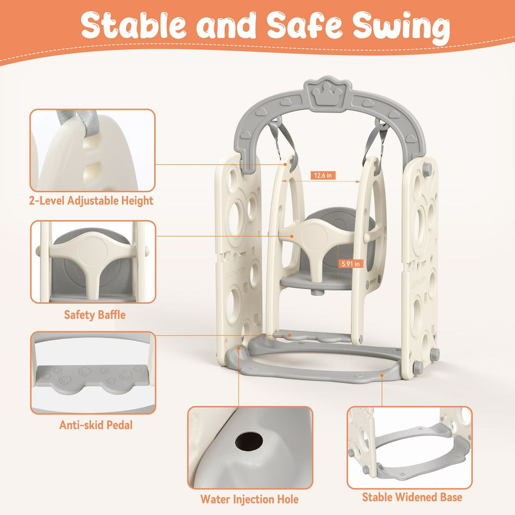 Lil' Skelms 9in1 Toddlers Fully Elevated Slide, Swing, Hoop Playset