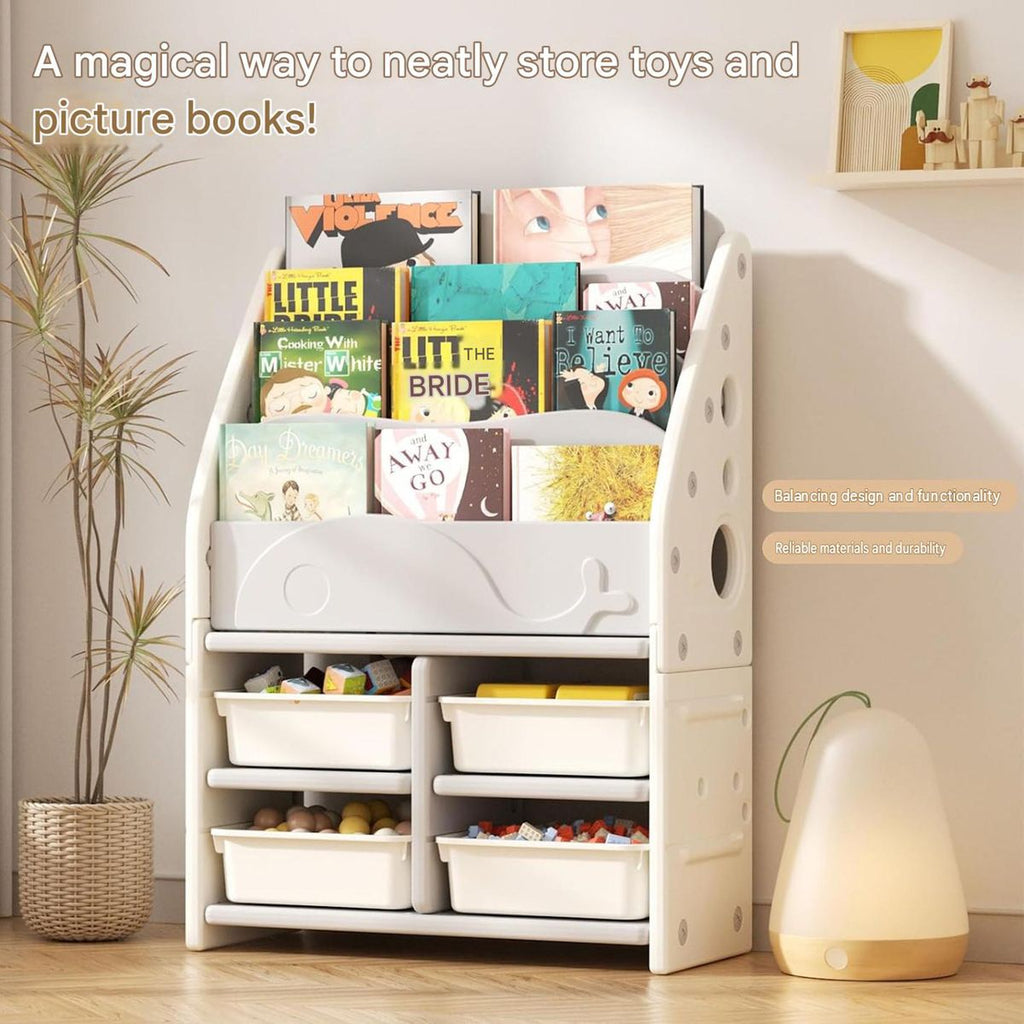 Lil' Skelms 2-in-1 Bookshelf & Toy Storage Organizer, Kids Room Decoration