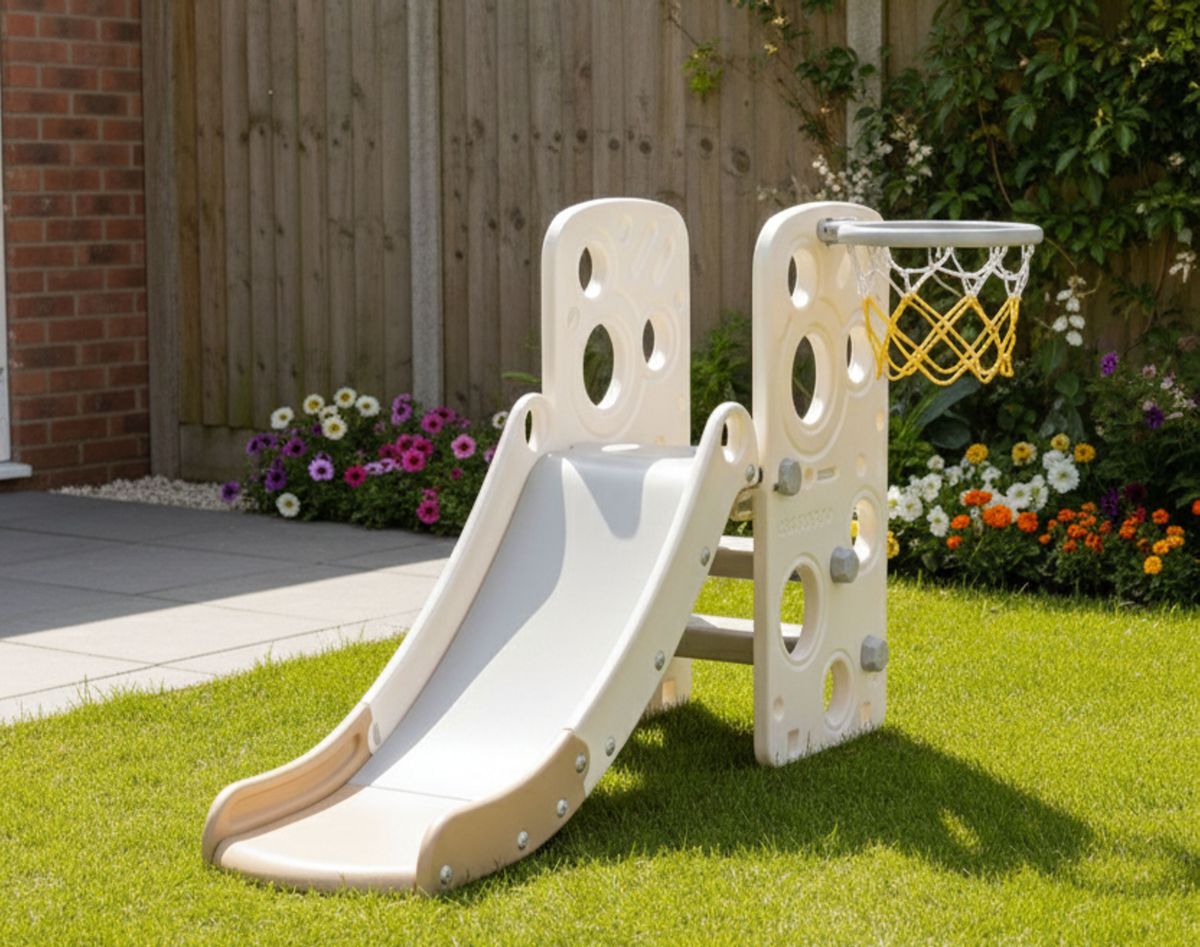 Lil' Skelms 2in1 Toddlers Activity Full Slide With Basketball Hoop