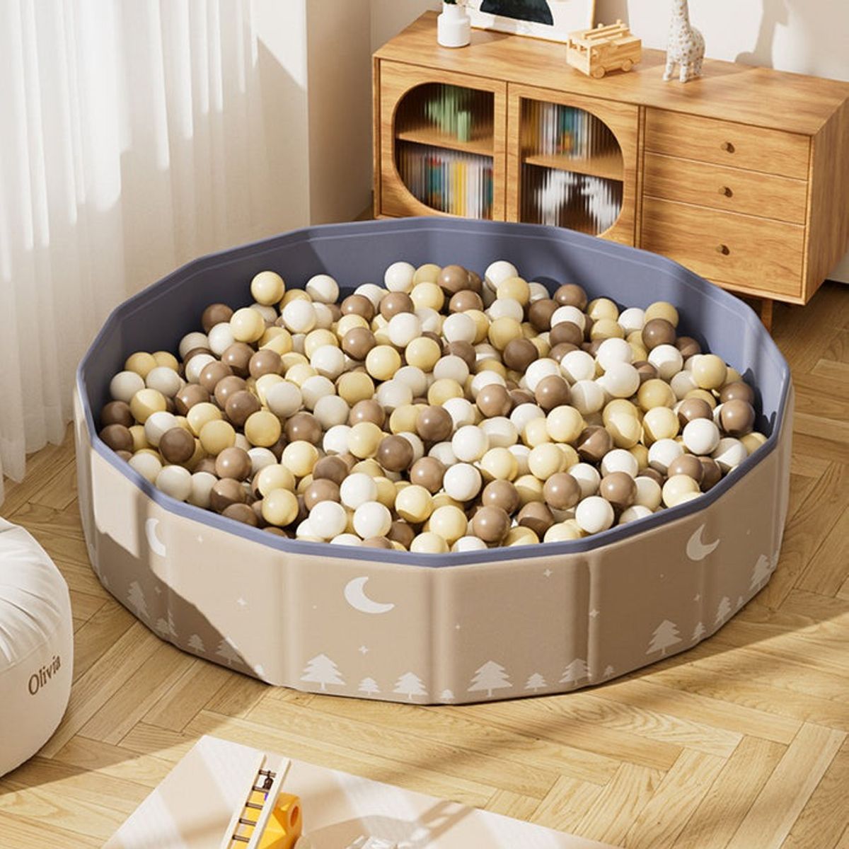Lil' Skelms 80cm Foldable Ball Pool Play Area For Baby & Toddlers