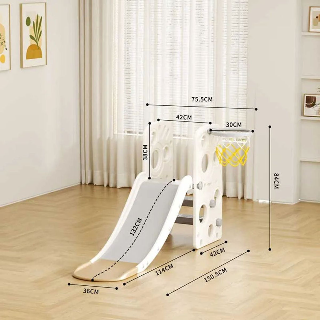 Lil' Skelms Toddlers 2-in-1 Freestanding Slide & Basketball Hoop