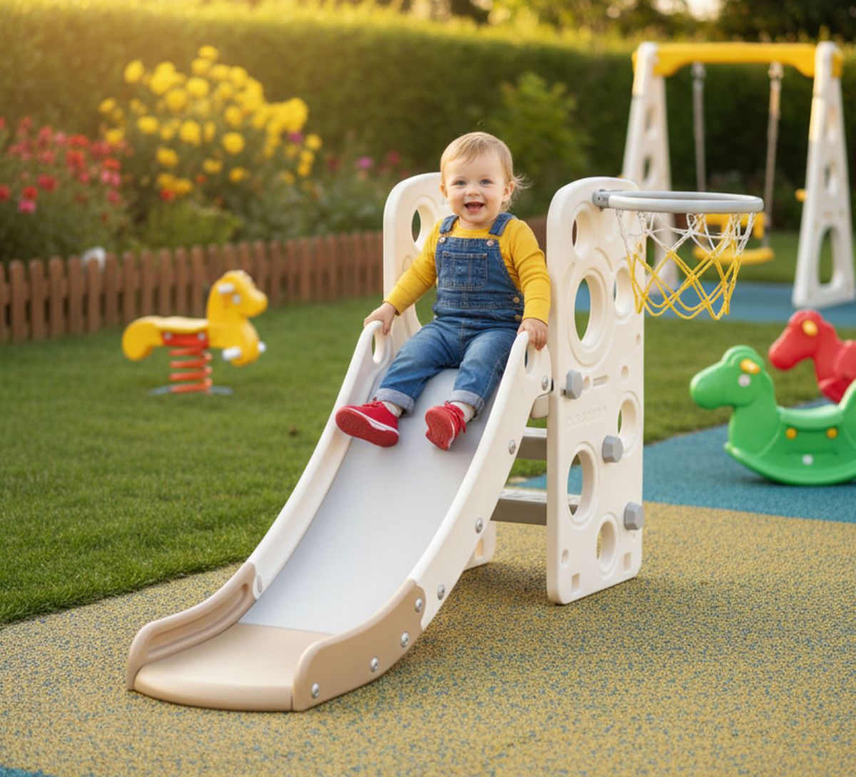 Lil' Skelms 2in1 Toddlers Activity Full Slide With Basketball Hoop