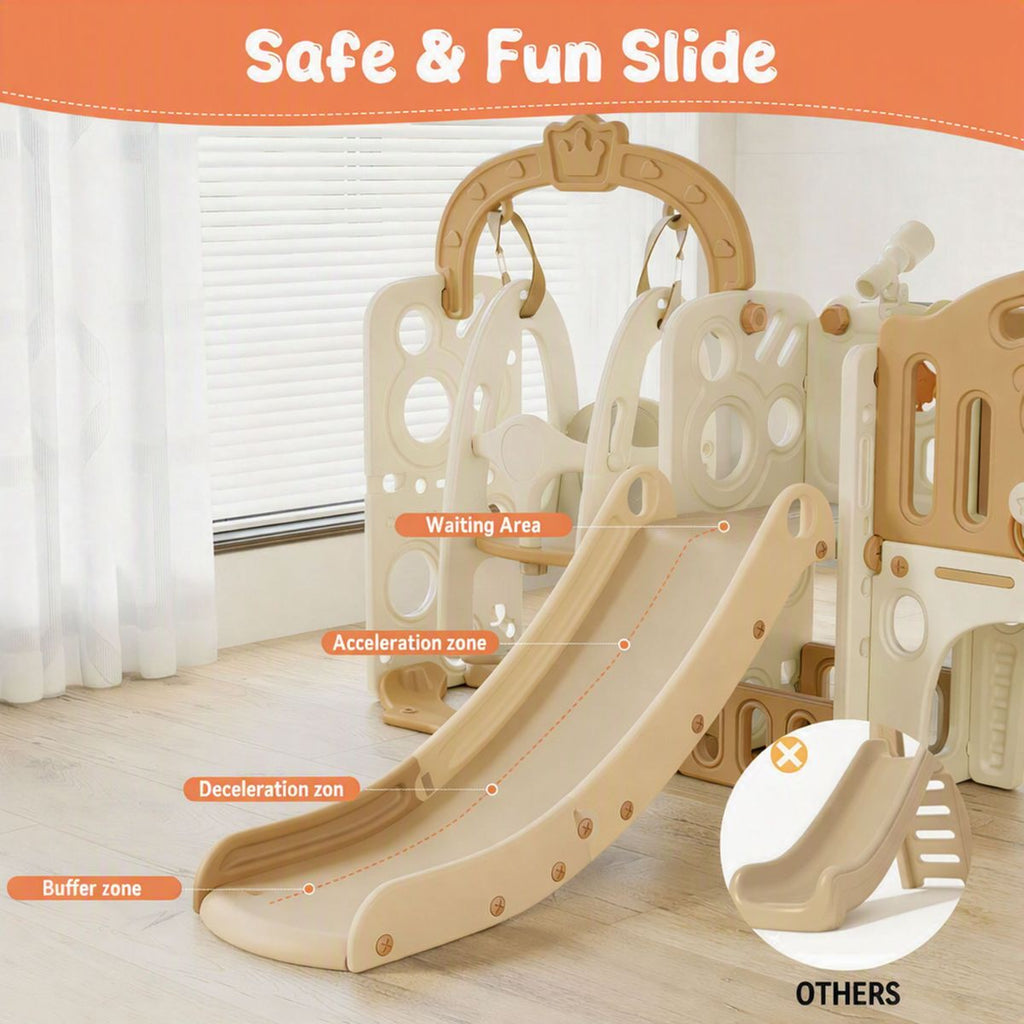 Lil' Skelms 9in1 Toddlers Fully Elevated Slide, Swing, Hoop Playset