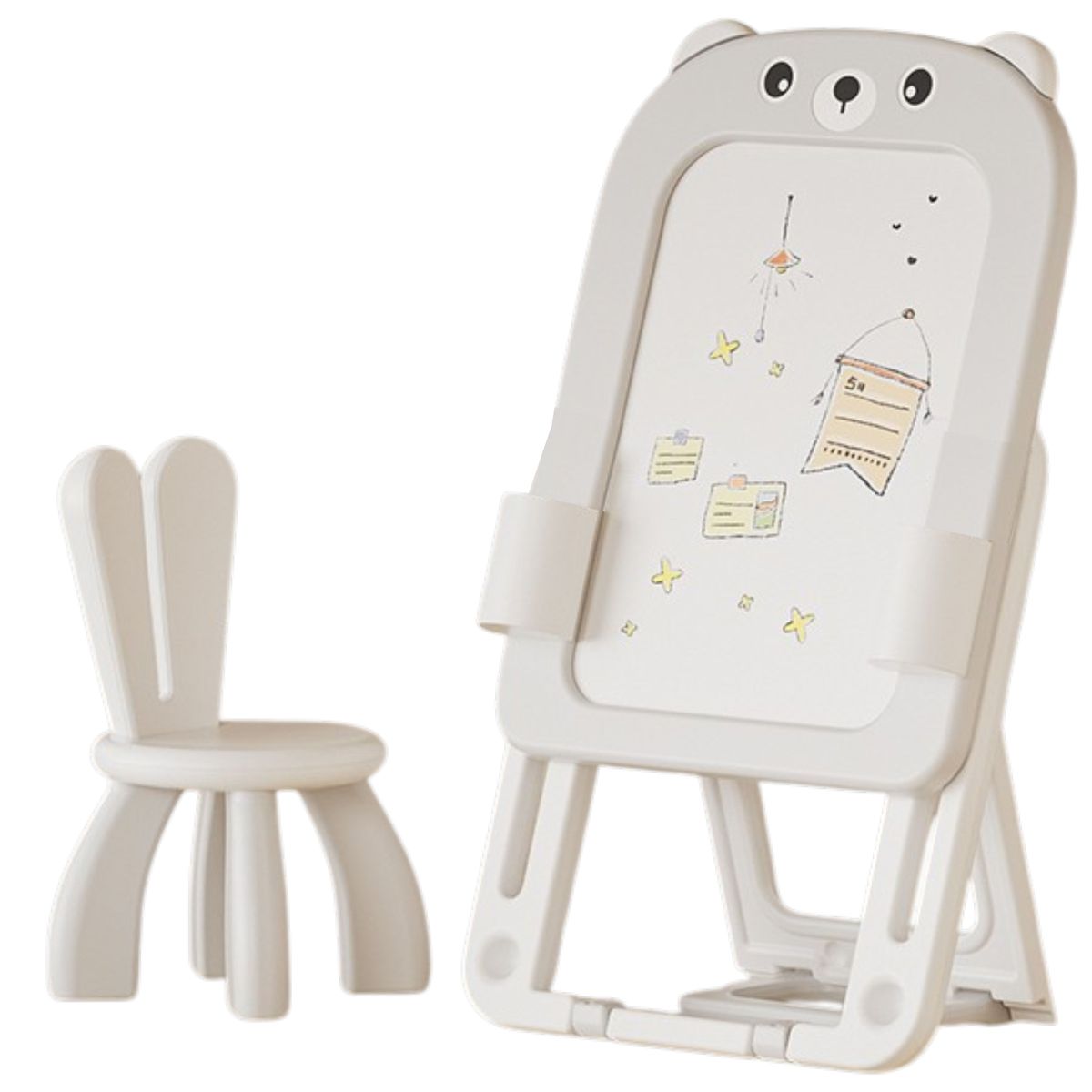 Lil' Skelms Kids Adjustable Rabbit Drawing Board & Chair Set
