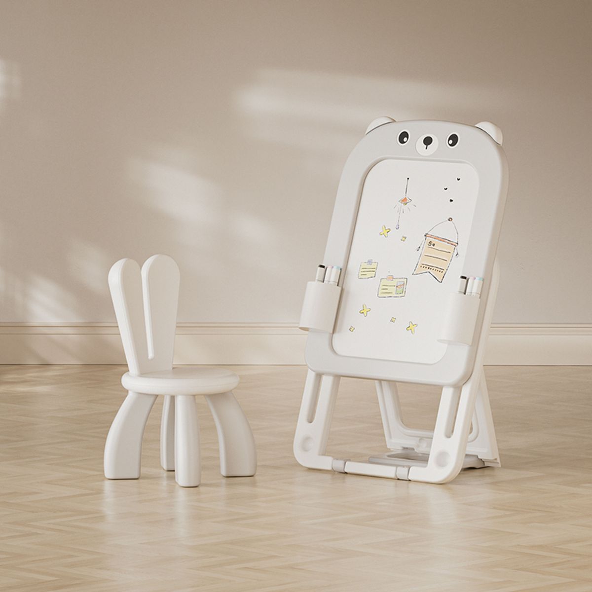Lil' Skelms Kids Adjustable Rabbit Drawing Board & Chair Set