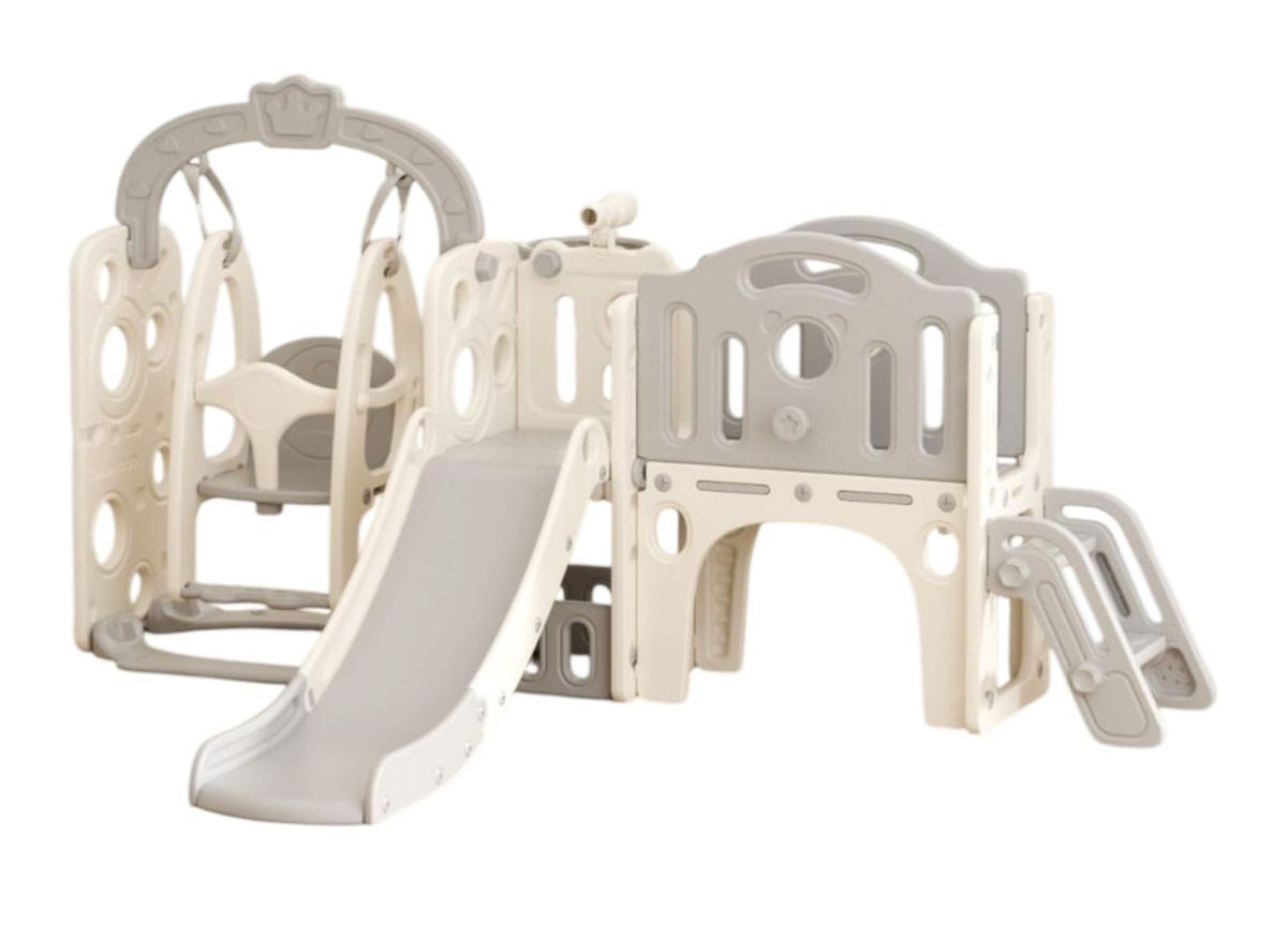 Lil' Skelms 9in1 Toddlers Fully Elevated Slide, Swing, Hoop Playset